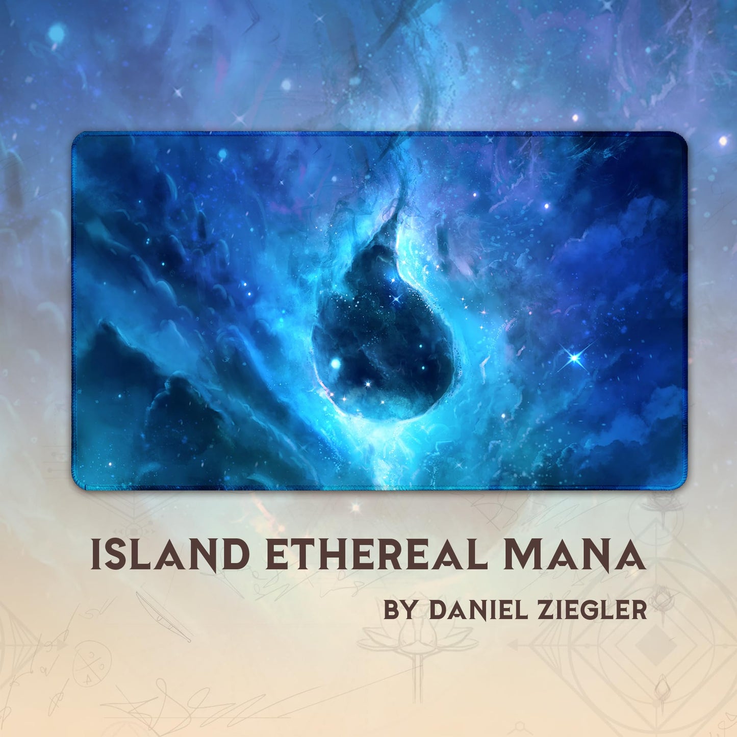 Paramint Island Ethereal Mana (Stitched) - Mtg Playmat - Compatible With Magic The Gathering Playmat - Play Mtg, Yugioh, Tcg - O