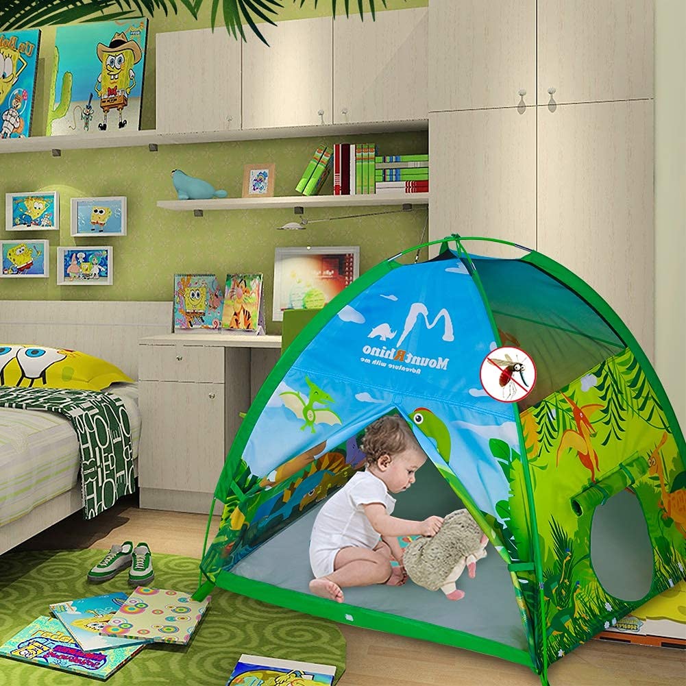 Mountrhino Kids Play Tent -48”X48”X42” Dinosaur Tent Playhouse Outdoor Indoor Tents For Kids Portable Dinosaur Toys Tents For Boys Girls Imaginative Camping Games Kid’S Gift