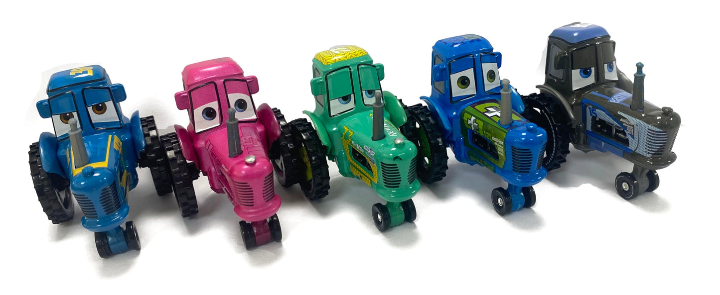 5PCS Movie Cars 2 3 Cow Tractor Vehicles 1:55 Loose Diecast Vehicles Toys
