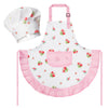 R Horse Kid Apron And Chef Hat Set - 2Pcs Plaid Floral Adjustable Children Kitchen Toddler Apron For Girls, Role Play Chef Toy C