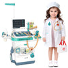 Jovow Doctor Kit for Kids, Pretend Medical Station Set for Boys & Girls, 28Pcs Pretend Play Medical Kit Toy, Mobile Cart with So