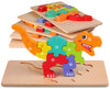 Quanquer 6-Pack Dinosaur Puzzles For Kids Ages 3-5 - Montessori Toys For 2 Year Old - Toddler Wooden Puzzles Toddlers Age 2-4 Boys Girls Gifts
