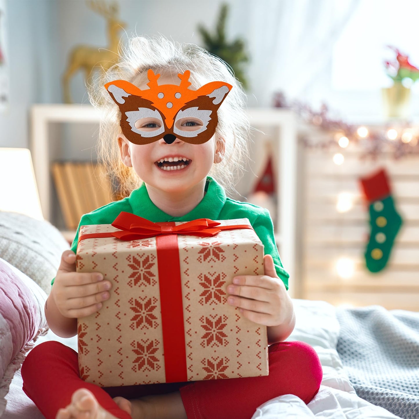 Jtnohx Felt Animal Masks, 10 Pcs Halloween Mask, Animal Costume For Birthday Party Supplies (Sika Deer Mask)