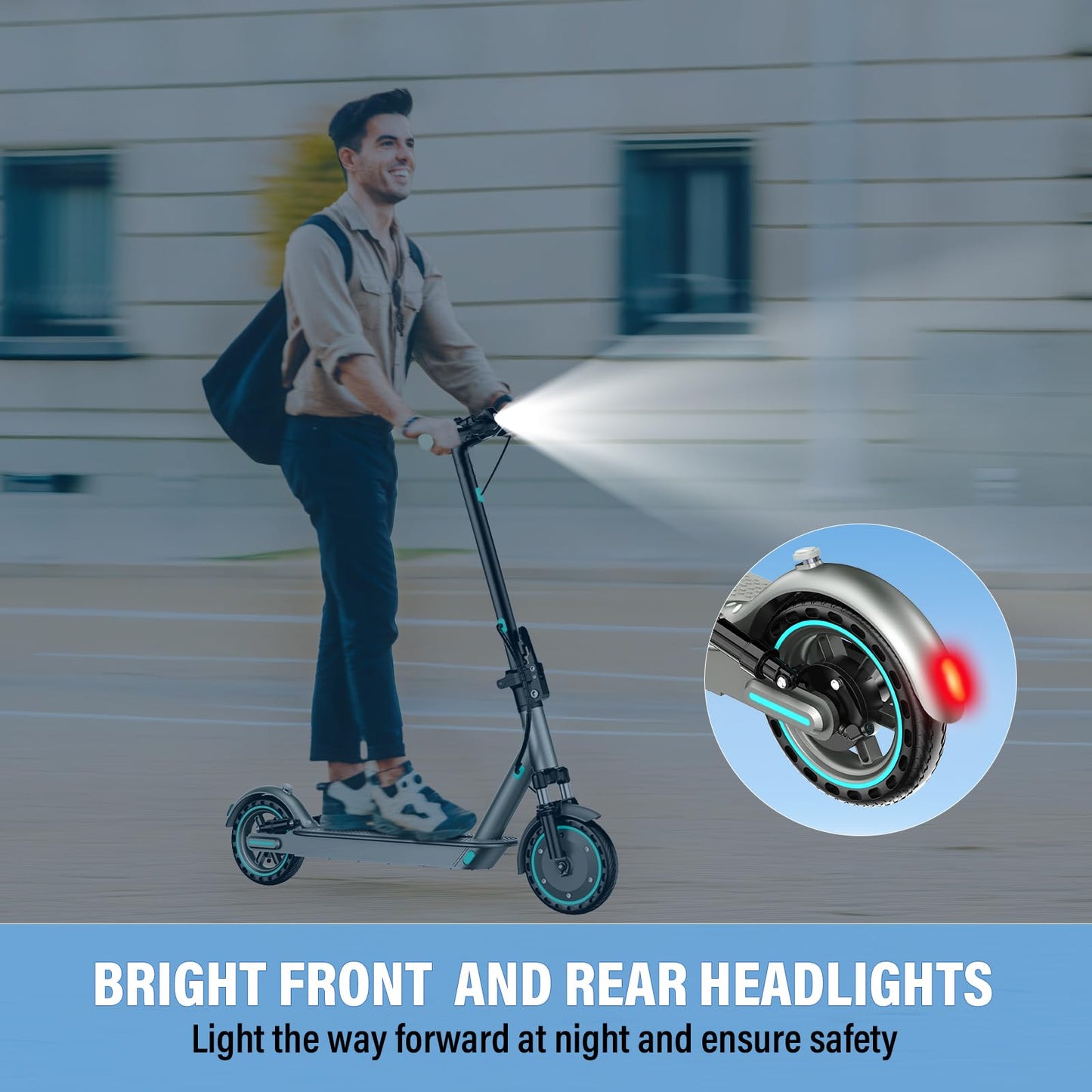 EGGKING Dual Suspension Adults Electric Scooter,Powerful 350W Motor,21 Miles Max Range, Top Speed 19 MPH, Lightweight and Foldab