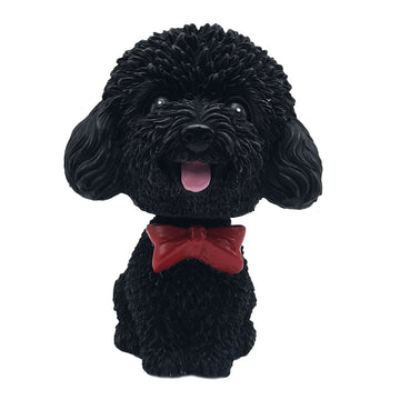 IBWell Mini Bobbing-Head Dog Toy for Car Dashboard, Black Poodle, Resin, Model yt8003322