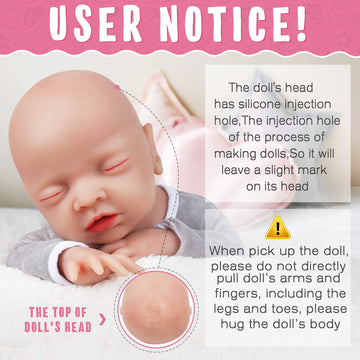 Vollence 12 Inch Full Silicone Babies Dolls Not Vinyl Dolls Anatomically Correct Lifelike Newborn Silicone Baby Dolls Stress Rel