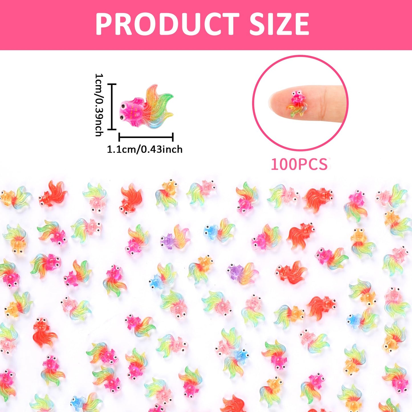 100 Pieces Tiny Goldfish Decor For Dollhouse Miniatures Resin Animals For Crafts Tiny Things For Fairy Garden Micro Landscaping