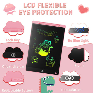 Genialba LCD Writing Board 16 Inches, Colourful Electronic Tablet, Portable Erasable Drawing Board, Graphic Tablet for Children