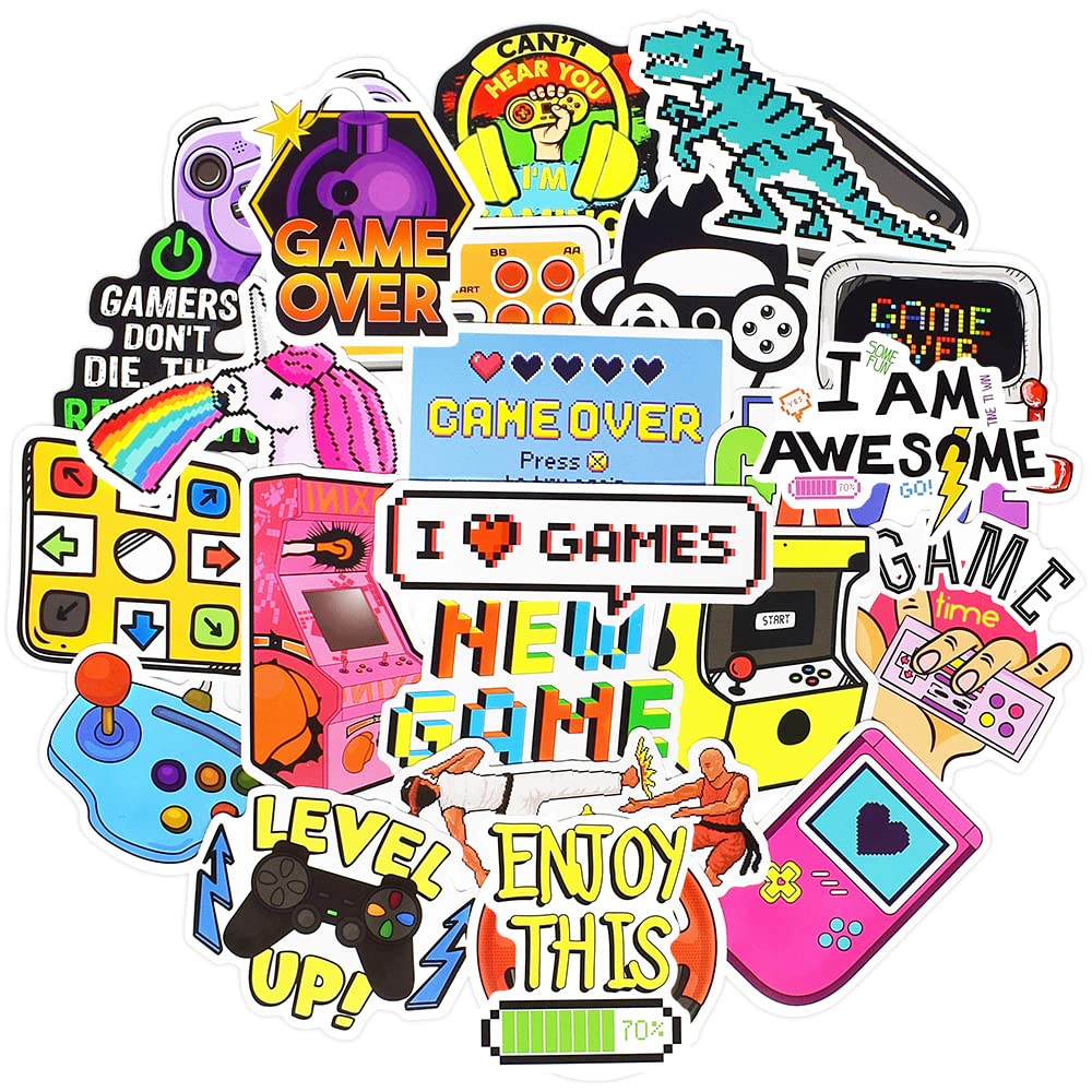 Qtl Classic Gaming Stickers For Laptop Stickers For Kids Adults Video Game Stickers For Water Bottles Gamer Stickers Vinyl Water