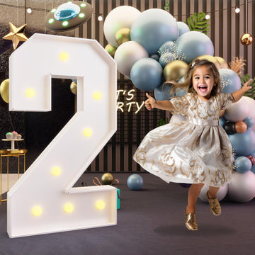 Imprsv 3Ft Marquee Numbers, Light Up Numbers For 2Nd 25Th Birthday Decorations Anniversary Party Decor, Number 2 Light Up Number