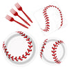 Bqk 96 Pcs Baseball Birthday Party Supplies Including Baseball Plates And Napkins Forks, Baseball Party Favors Baseball Party De