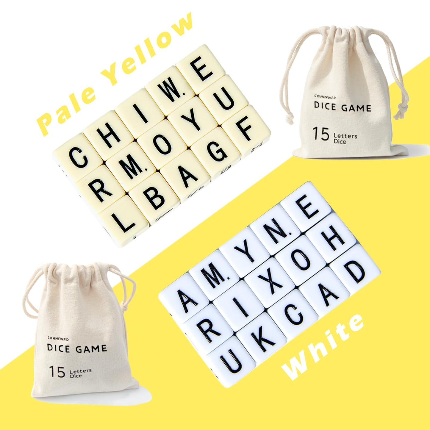 COHHFWPD Crossword Dice Game, Word Spelling Dice Games for Gatherings Family Game Night Festive Parties & On-The-Go Fun, Fifteen