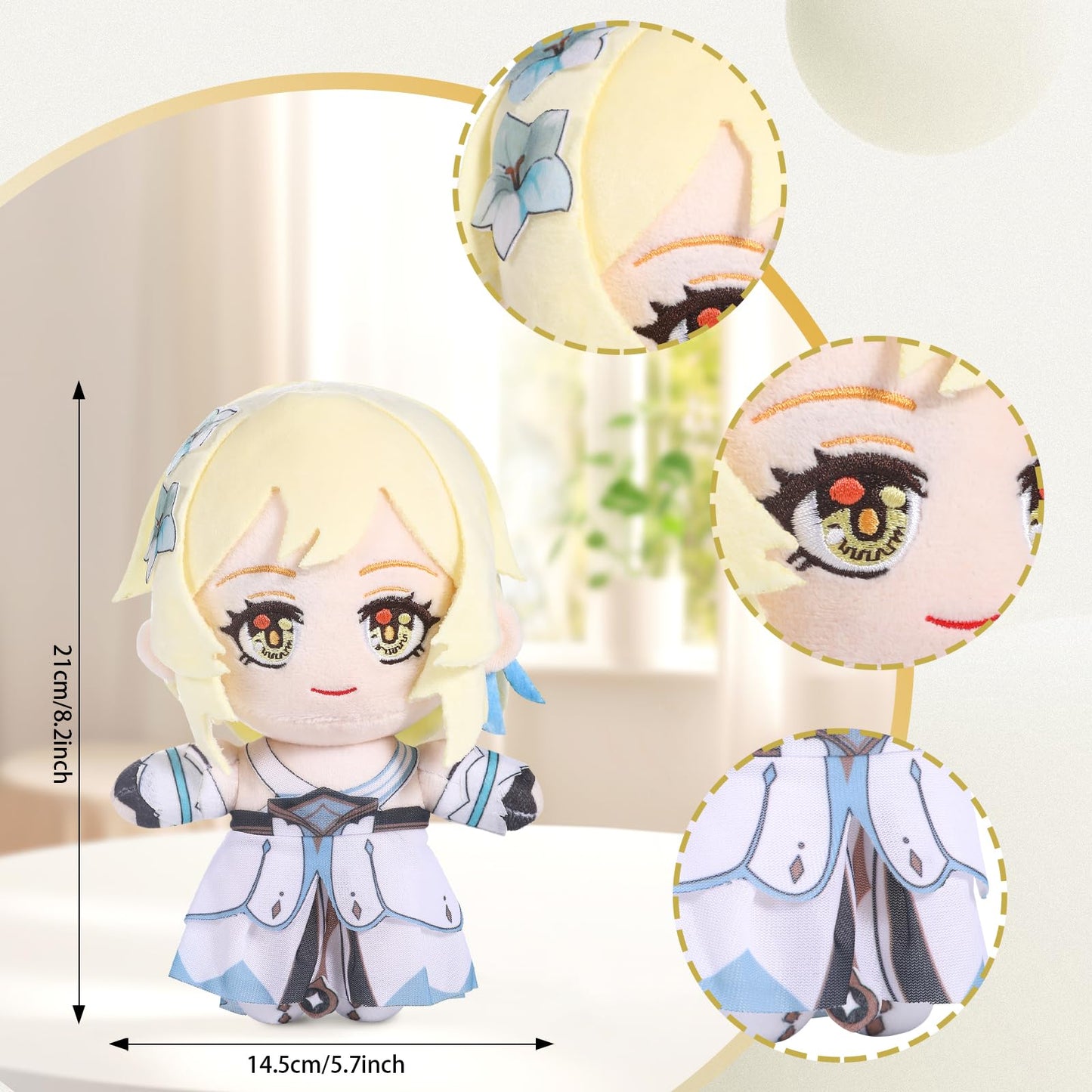 Genshin Impact Character Plush Doll, Plushie Stuffed Doll, Costume Plushy Props For Genshin Fans (Lumine)