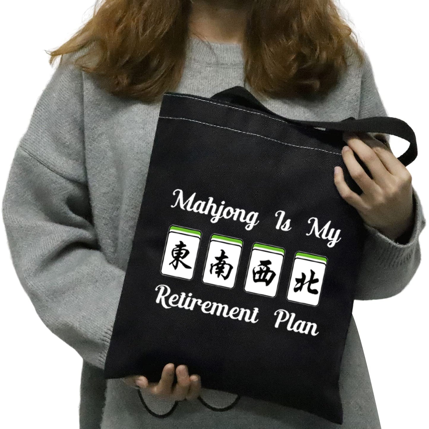 Jxgzso Novelty Mahjong Retirement Plan Bag Mahjong Lover Gift Mahjong Is My Retirement Plan Board Game Gift Lucky Mahjong Player