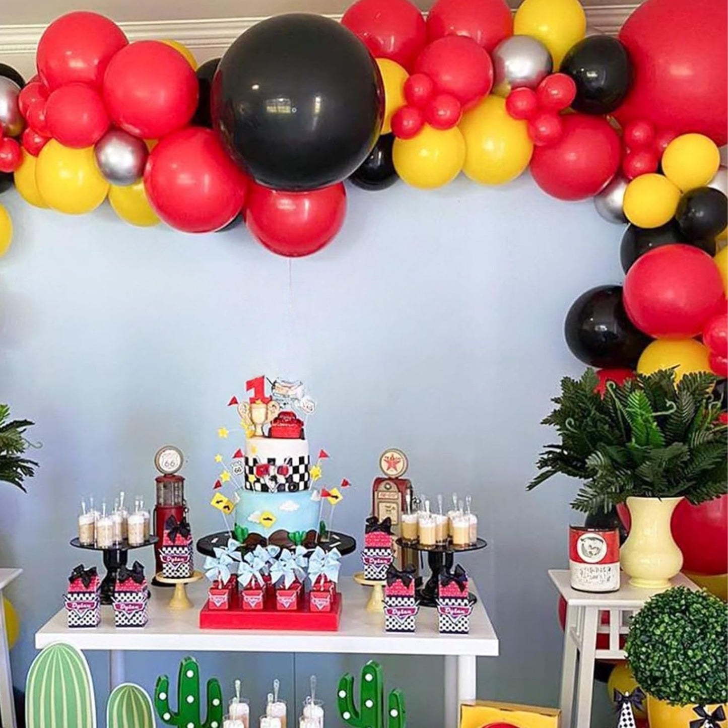 Red Black Yellow Balloons, Red Black And Yellow Balloons, Red Black Yellow White Latex Balloons For Birthday Baby Shower Wedding