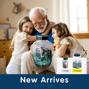 X-Large Piggy Bank For Adults Kids, Vcertcpl Digital Coin Counting Bank With Lcd Counter, 2.4L Capacity, Great Coin Counter Bank Money Counting Jar With Total Amount Displayed (G Blue, X-Large)