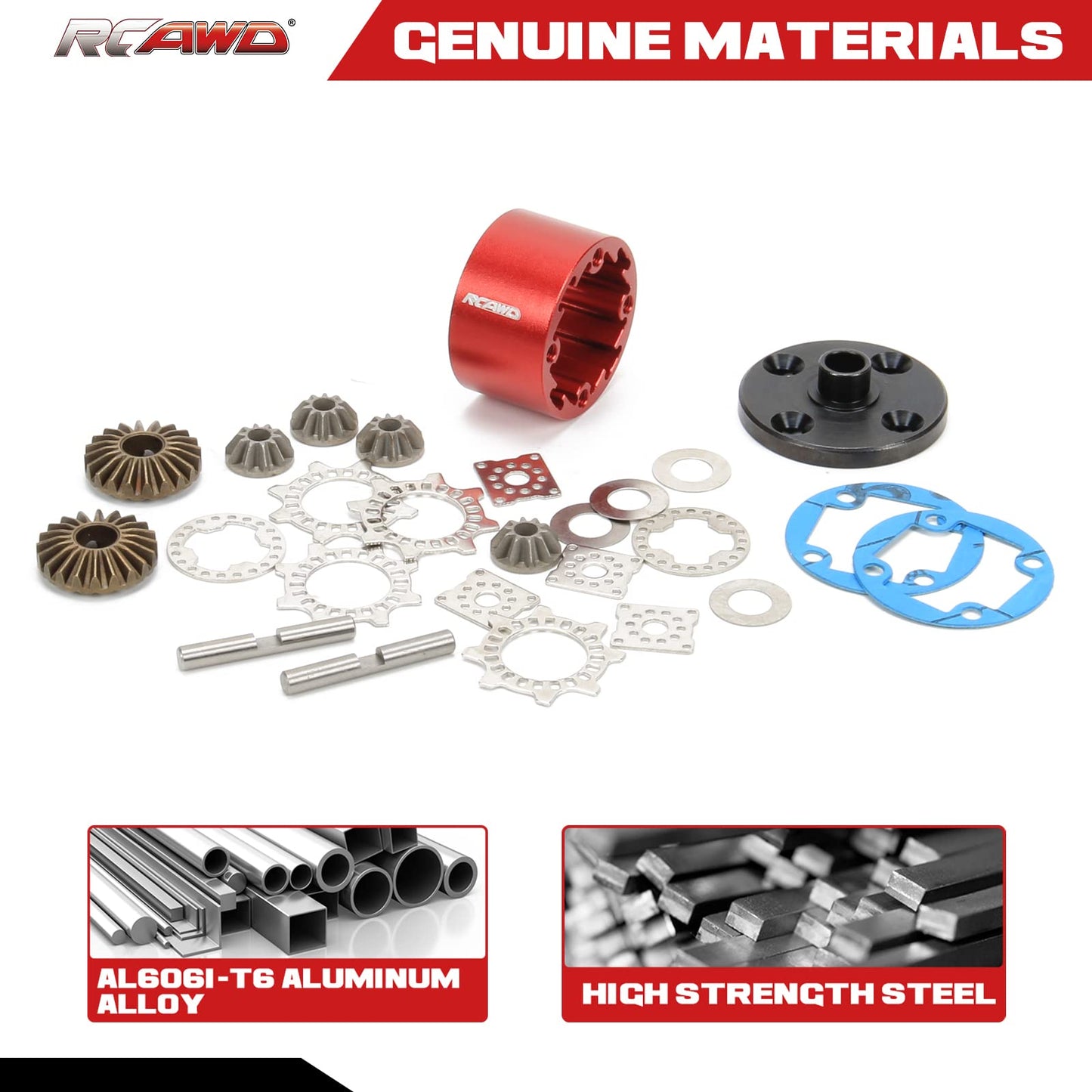 RCAWD Metal Diff Case Gear for Arrma Mojave Kraton Outcast Talion EXB Series