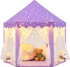 Kixinwa Purple Princess Tent For Girls, Kids Play Tent With Led Small Star Lights, Castle Playhouse Tent For Children Toddlers I