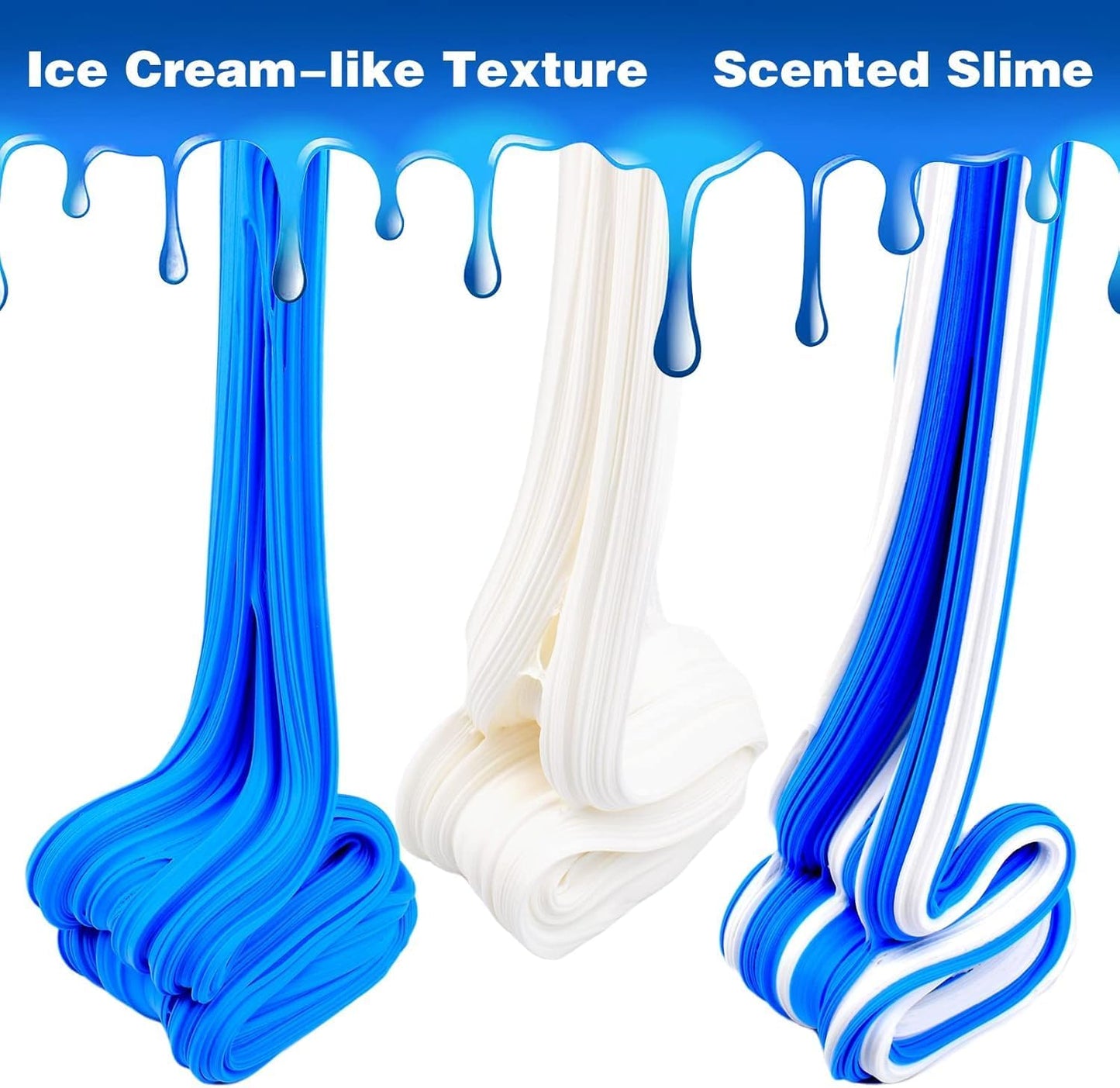 Christmas Blue Butter Slime for Girls Super Soft and Non Sticky Slime Scented Slime Party Favors(7OZ 200ML)