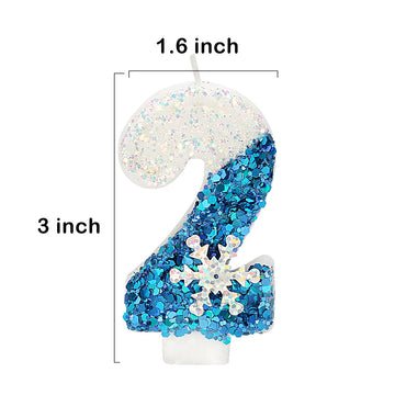Snow Themed Birthday Candles, Birthday Candle for Party Supplies, Winter Birthday Party Supplies, 2.76 inch Number 29 Candle Cak