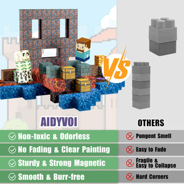 AIDYVOI 213 PCS Magnetic Blocks Building Toys Set decorative replica blade Kids Building Blocks for Toddler Boys Girls 3+ STEM Sensory Magnetic Cubes Christmas Birthday Present Construction Building Toys