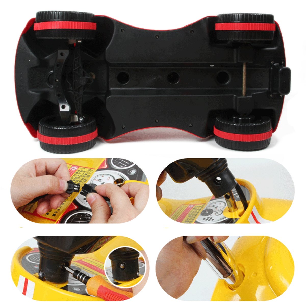 Amazing Tech Depot 3-In-1 Ride On Car Toy Gliding Scooter With Sound & Light (Color May Vary)