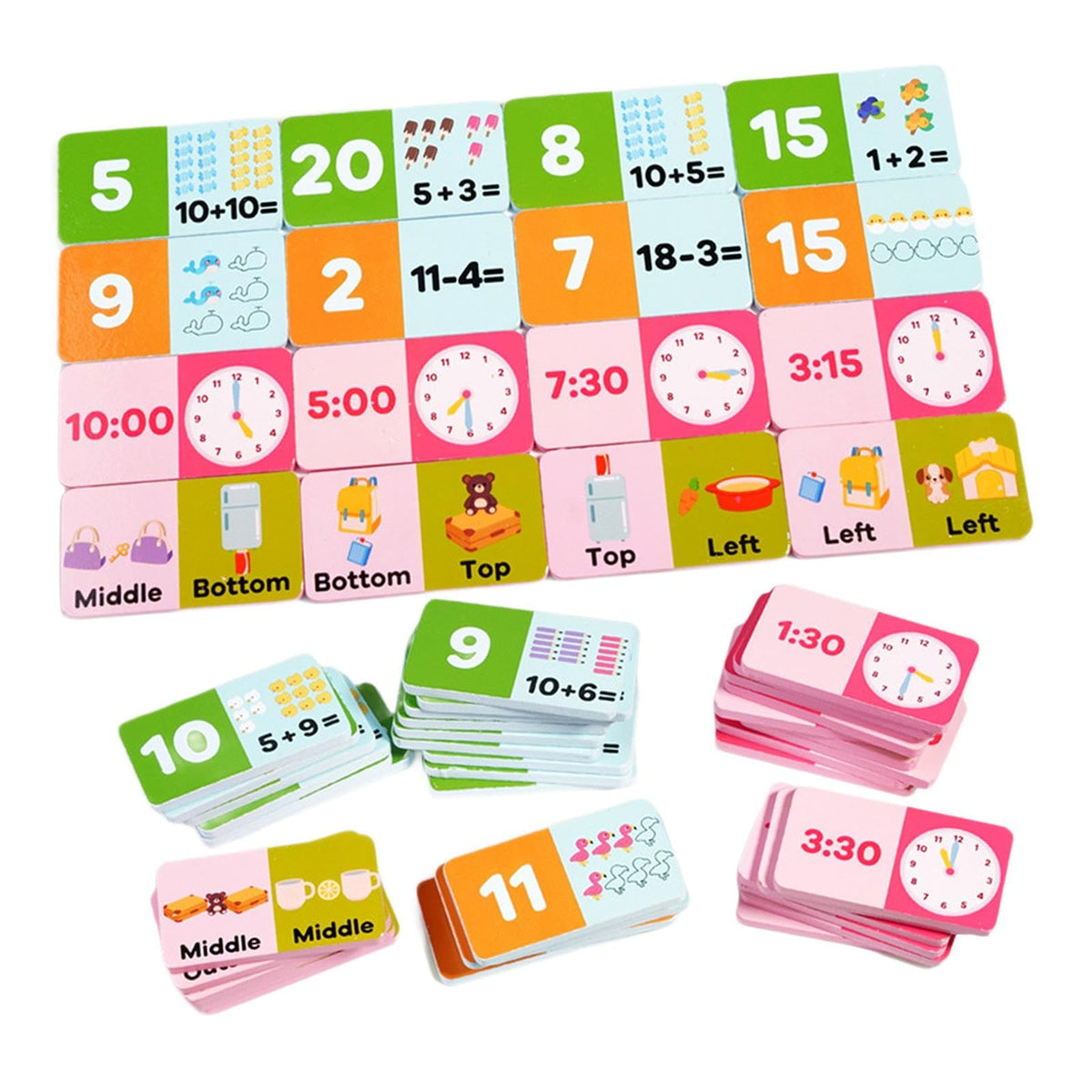 ZOOMELLA Math Flash Card Game Educational Toy For Travel Student Ages 3 4 5 Years Old