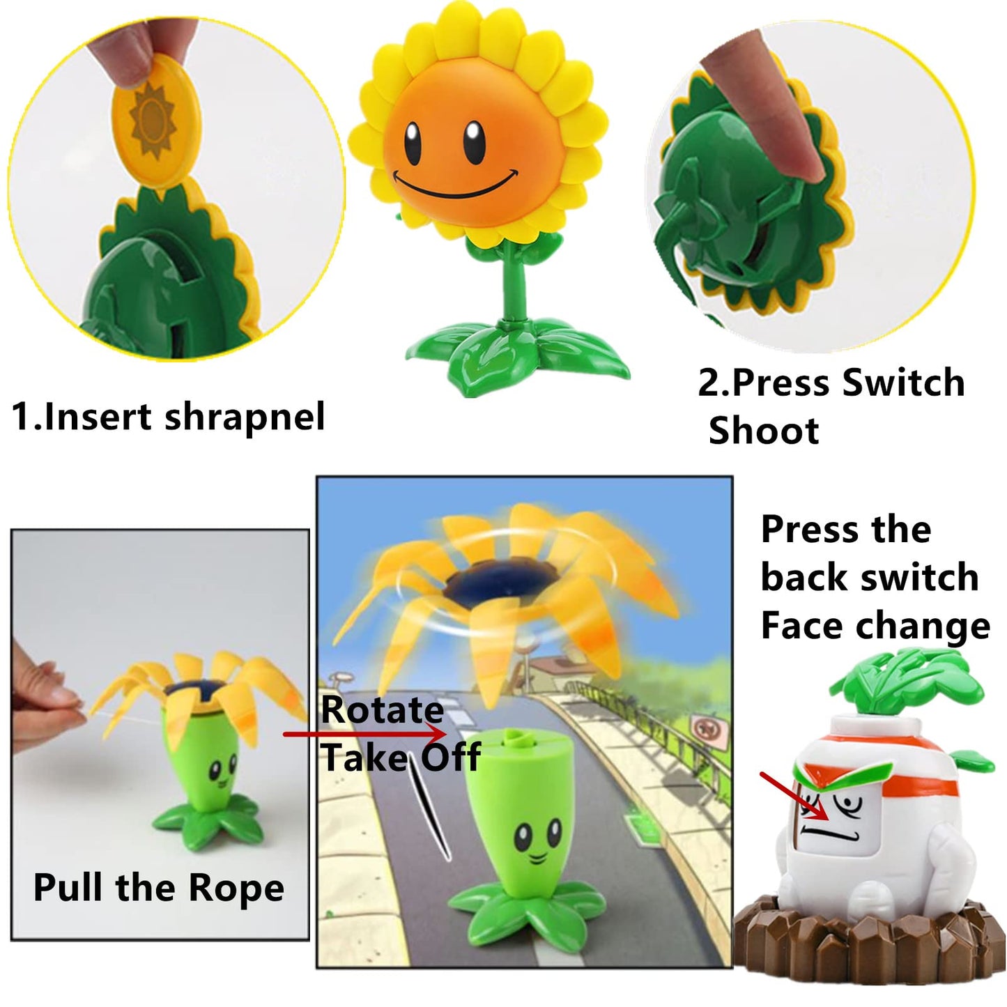 JHESAO 8 PCS Plants and Zombies Toys Action Figures Zombies PVZ Toys Set 1 2 Series Great Gifts for Kids and Fans Birthday and Christmas Party