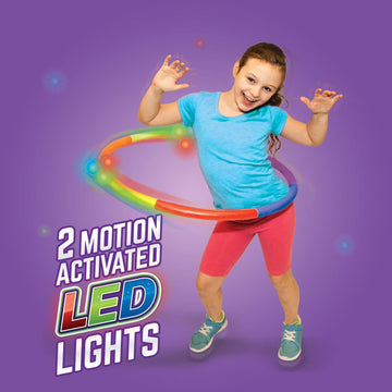 Geospace Led Light Up Snap & Go Multi Color 6 Piece Hula Hoop Toy For Kids Great For Exercise, Birthday Parties (Single Pack) No