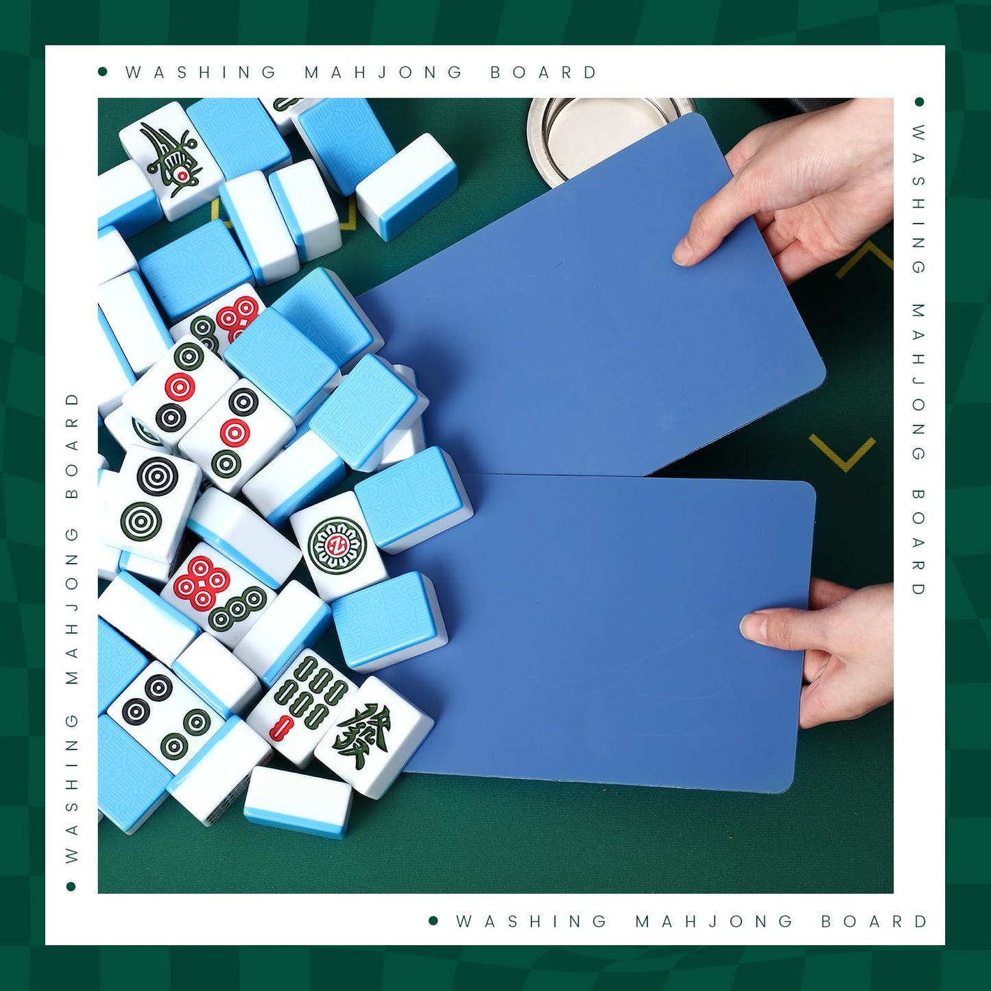 Seenelling 4 Pcs Large Mahjong Tile Mixer Mahjong Shuffler For Mixing And Shuffling Tiles 8.86 X 6.18 Inches Plastic Mahjong Acc