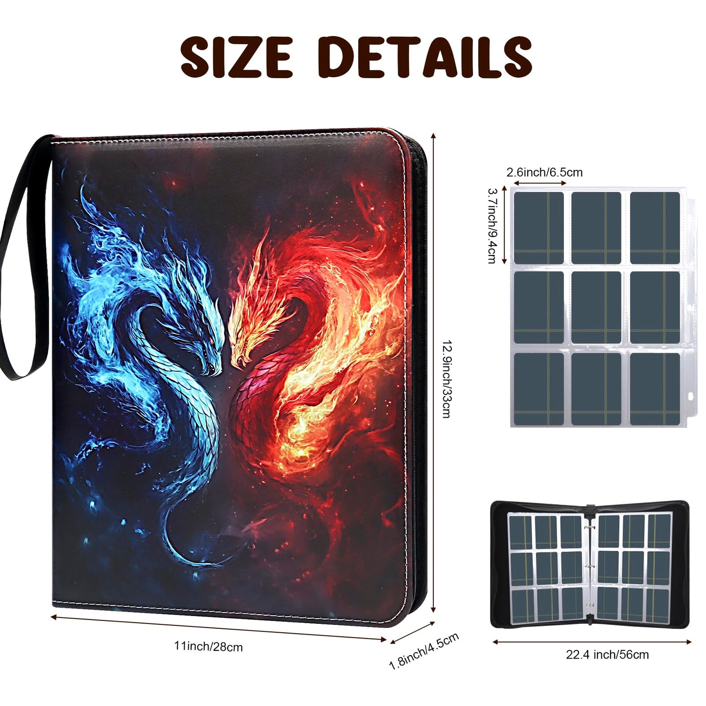 Card Binder 900 Pockets Trading Card Binder 9 Pocket Card Collector Album Card Collection Binder with 50 Removable Card Sleeves for Boys and Girls Organized