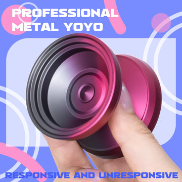 V8 Yoyo Professional Yoyo For Kids Beginners, Responsive Yo Yo Dual Purple Yo-Yo Replacement Unresponsive Yoyo Bearing For Adults + 12 Yoyo Strings, Yoyo Case Bag, Removal Tool (Grey Red)