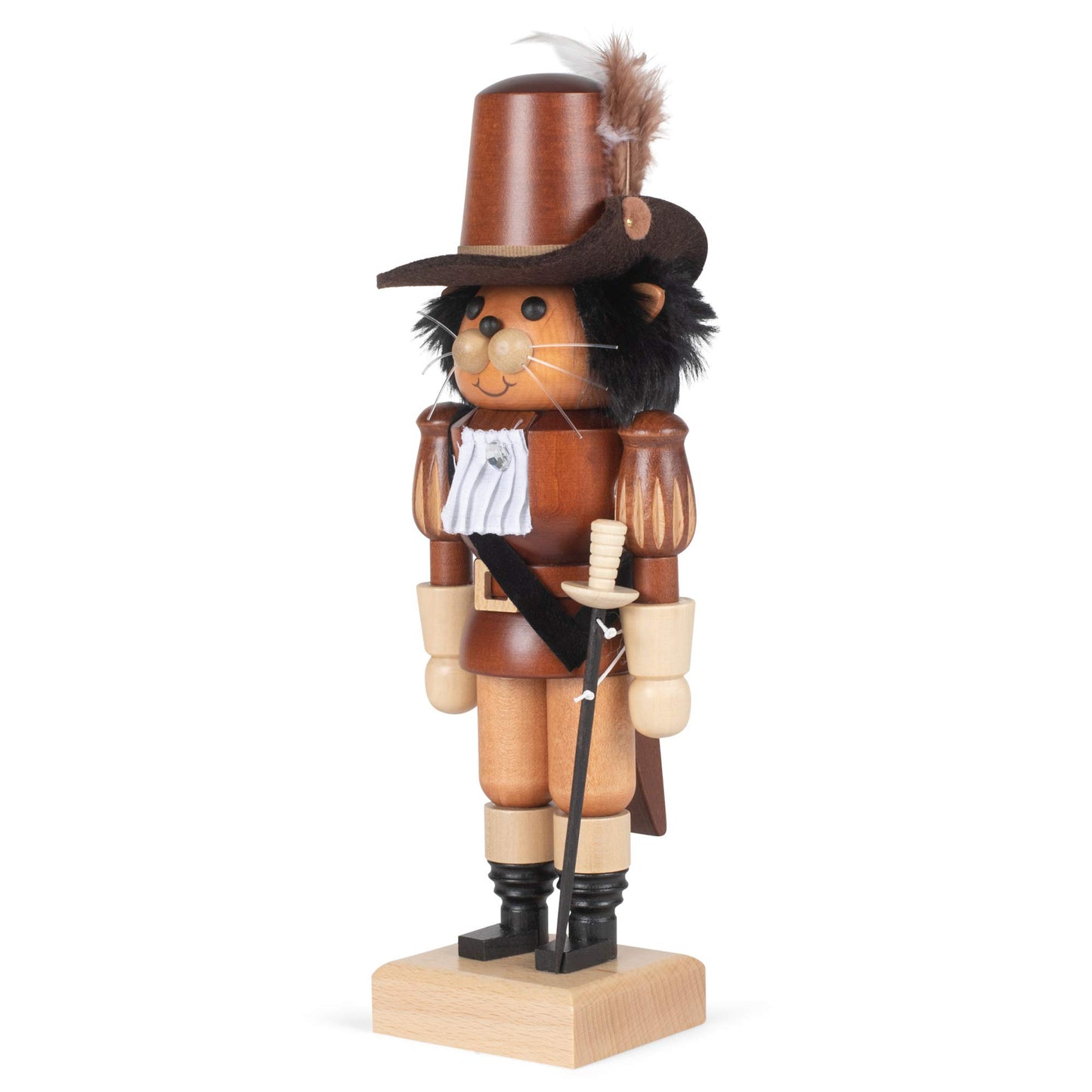 Chocolate Brown Puss in Boots 10.75 x 4 Wood Decorative Tabletop Figurine