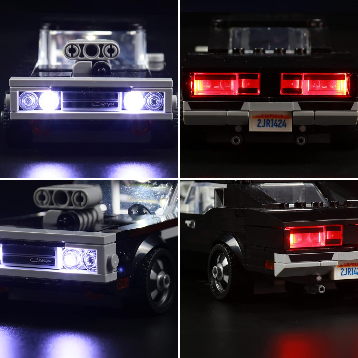 Brickbling Led Light Compatible With Lego Speed Champions Fast & Furious 1970 Dodge Charger R/T 76912 Toy Car Building Set, Diy Lighting Kit Compatible With Lego 76912 Compatible With 76912 (No Model)