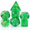 Udixi Resin Polyhedral Dnd Dice Set, 7Die Rpg Dice Set For D&D Role Playing Game And Board Games (Green With Silver Numbers)