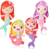 Civaner Mermaid Princess Plush Toys - 4 Pcs Stuffed Animals, Cute Red Ocean Dolls for Girls, Perfect Birthday Decorations