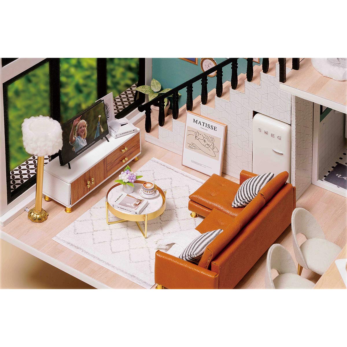 GuDoQi DIY Miniature Dollhouse Kit 1:24 Scale, Tiny House with Furniture & Music, Perfect Craft Gift for Birthdays & Christmas, Multicolored