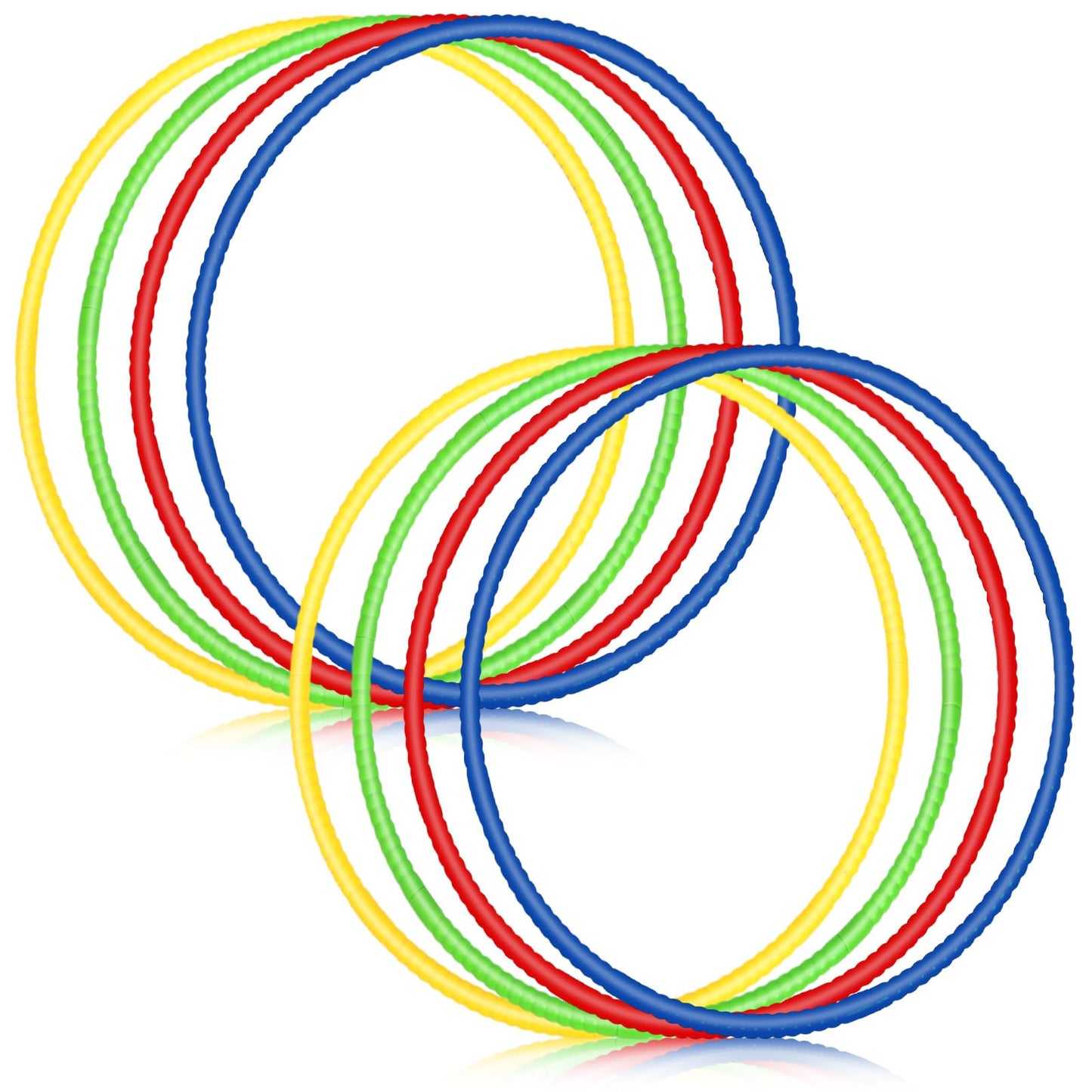Sratte 8 Pcs Color Hoop Detachable Adjustable Hoop Exercise Ring Plastic Toys for Teens Games Gymnastics Dog Agility Equipment P