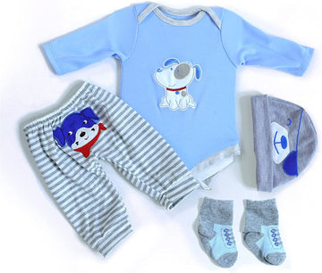 OHIJGN Reborn Baby Dolls Clothes Set - 4 pcs for 17-22" Dolls, Cotton Material