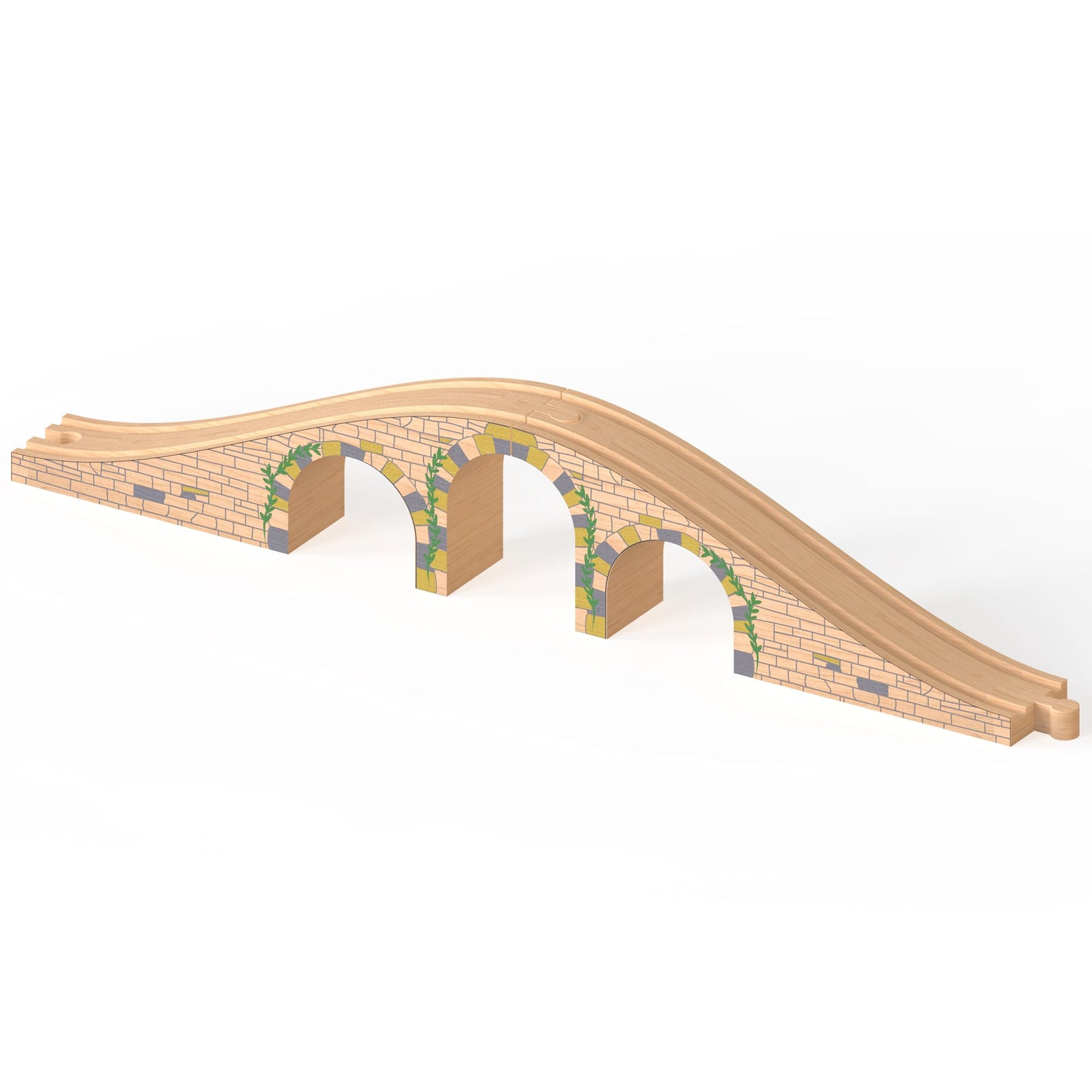 Orbrium Toys Wooden Viaduct Bridge for Thomas & Brio Trains - One Size, Model ORB-B-010