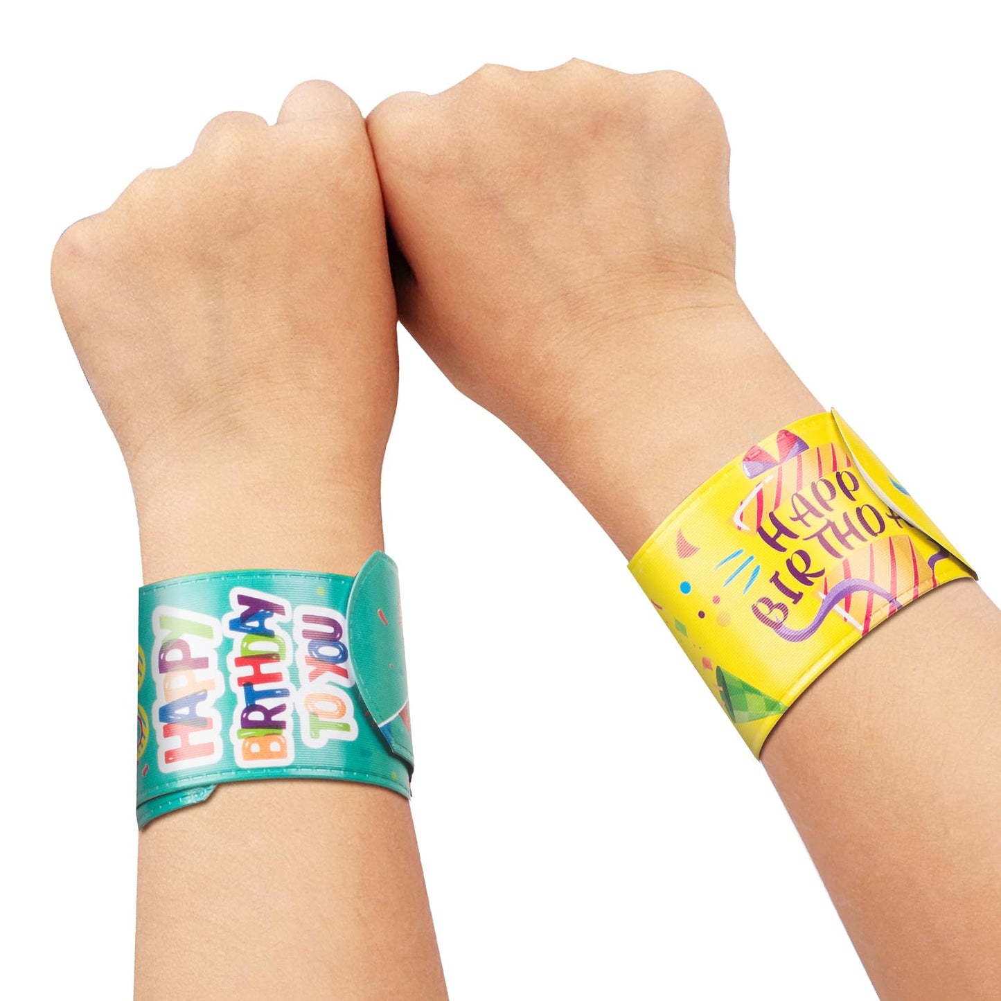 36 Pcs Happy Birthday Slap Bracelets for Kids Birthday Bracelets Bulk for classroom Snap Bracelet Party Favors Supplies for Boys