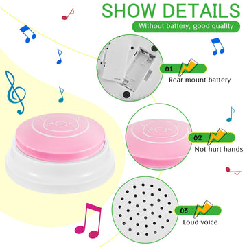 Syhood 8 Pcs Animal Sounds Buzzer Set for Trivia Games, 3.46 x 1.65 inches, ABS Material, Classroom Party, Classic Style