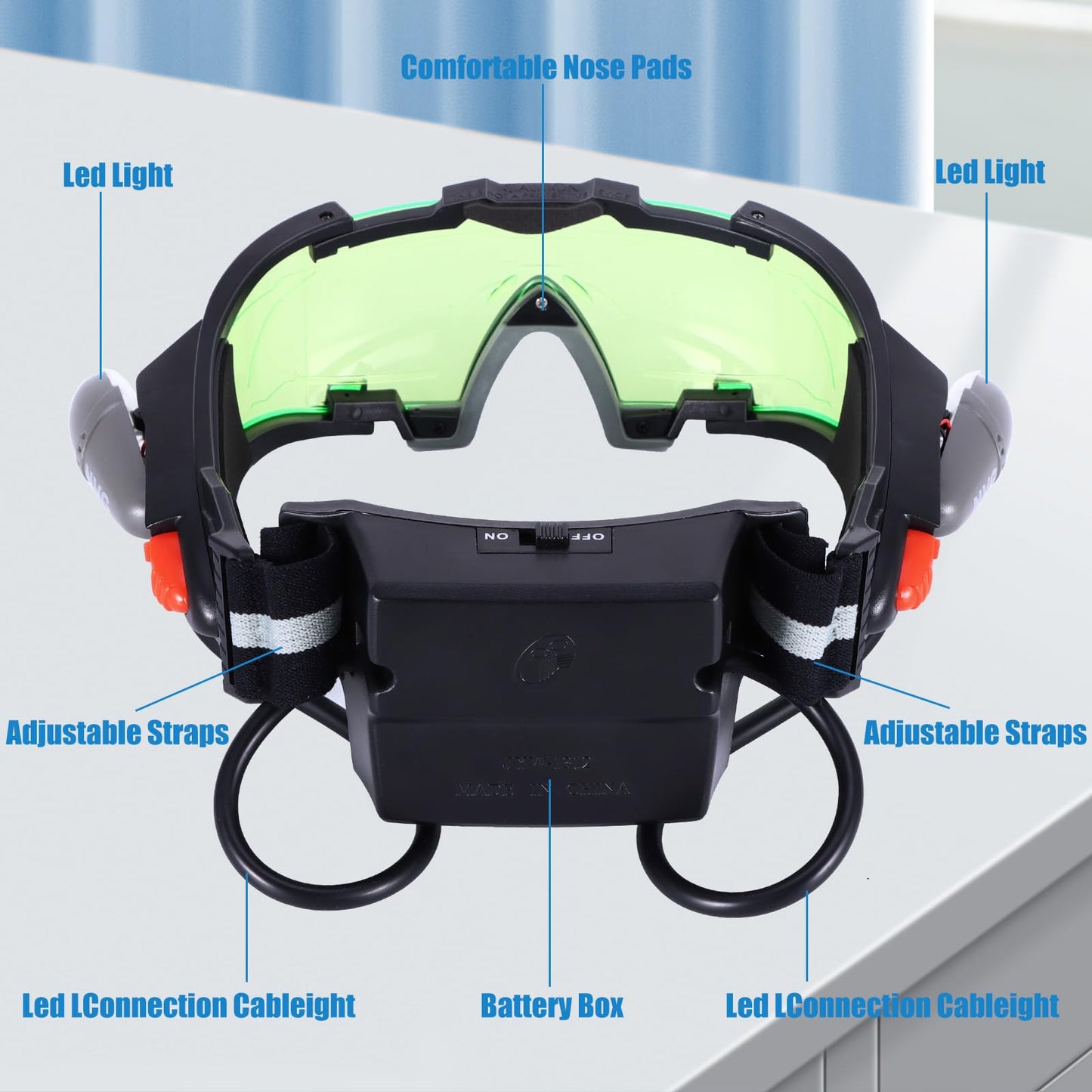 Allomn Spy Night Vision Goggles With Flip-Out, Adjustable Kids Led Night Green Lens Glasses For Hunting Racing Bicycling, Skying To Protect Eyes