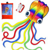 14Ft R2F Rainbow Soft Octopus Kite For Kids And Audlts-Large Kite With 11.5Ft Long Tail And 200Ft Flying Line-Easy To Fly Toy For Outdoor Games Beach And Activities