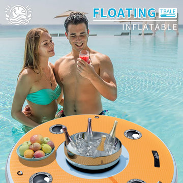 Inflatable Pool Floats mature-themed | Inflatable Floating Bar | Built-in Cup Holder | 12mm EVA Soft Foam | Cooling Bin Space | Pool Drink Holder | Drink Floats for Lakes Pools Boats | 1 Bar