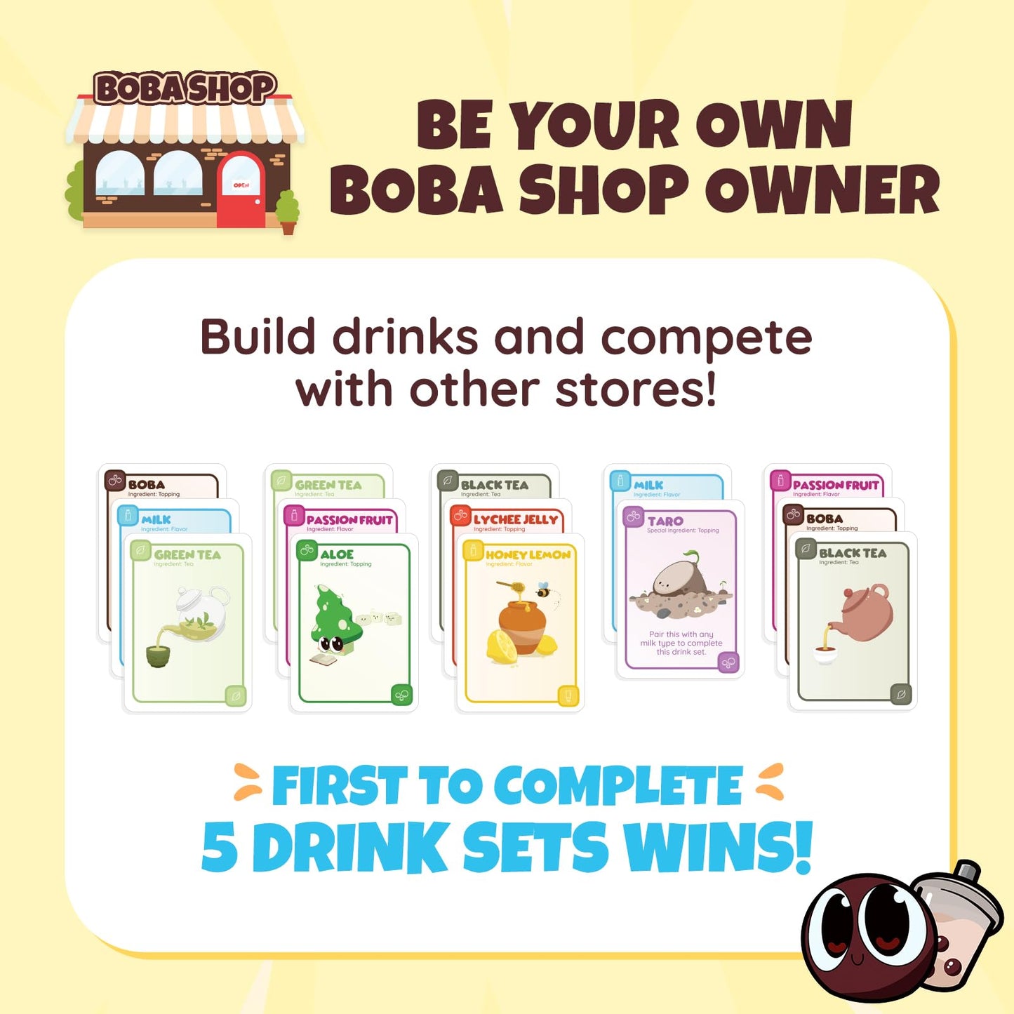 Sabobatage: The Boba Card Game | Easy Family-Friendly Party Game | Card Games For Adults, Teens & Kids | 2-5 Players (Base Game 3Rd Edition)