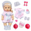 Huang Cheng Toys 9 Pcs 12 Inch Doll Baby With Clothes Lovely Newborn Doll Hairband Shoes 2 Bibs Nursing Bottle Plate Spoon For Kid