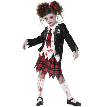 Morph Costumes School Girl Zombie Costume for Kids - Kid Zombie Costume Girl - Kids Halloween Costumes Girls Scary - Halloween C
