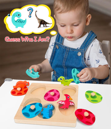 SIERLIKY Wooden Peg Puzzle for Toddlers,Montessori Toys for Kids,Wooden Learning Color Sorting Shape Puzzles for Old Boys Girls,