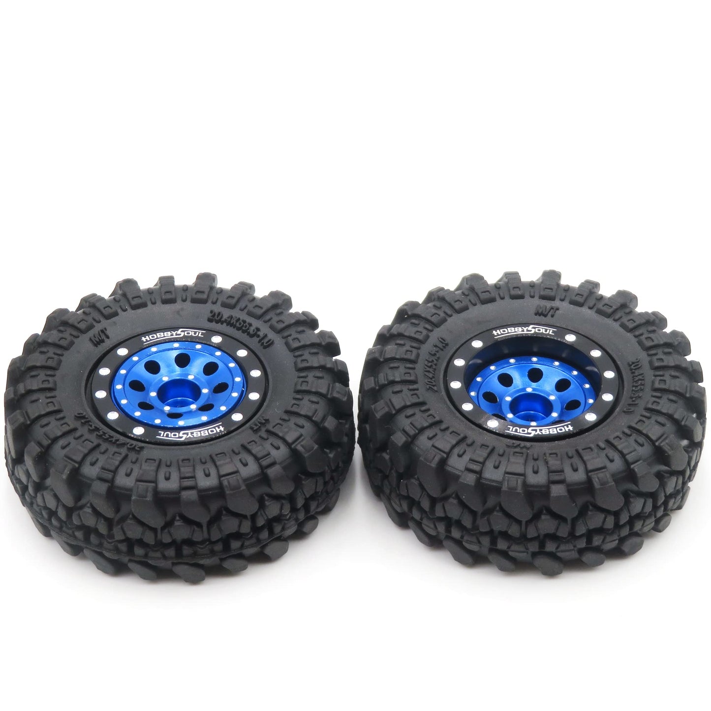 Hobbysoul Rc 1.0 Tires & Heavy Adjustable Offset 1.0 Beadlock Wheels Black Blue For 1/24 Rc Crawler Car Truck Axial Scx24 Upgrad